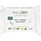 Eco by Naty Salviette umidificate con funzione di carta igienica senza profumo 1×42 pezzi, salviette umidificate