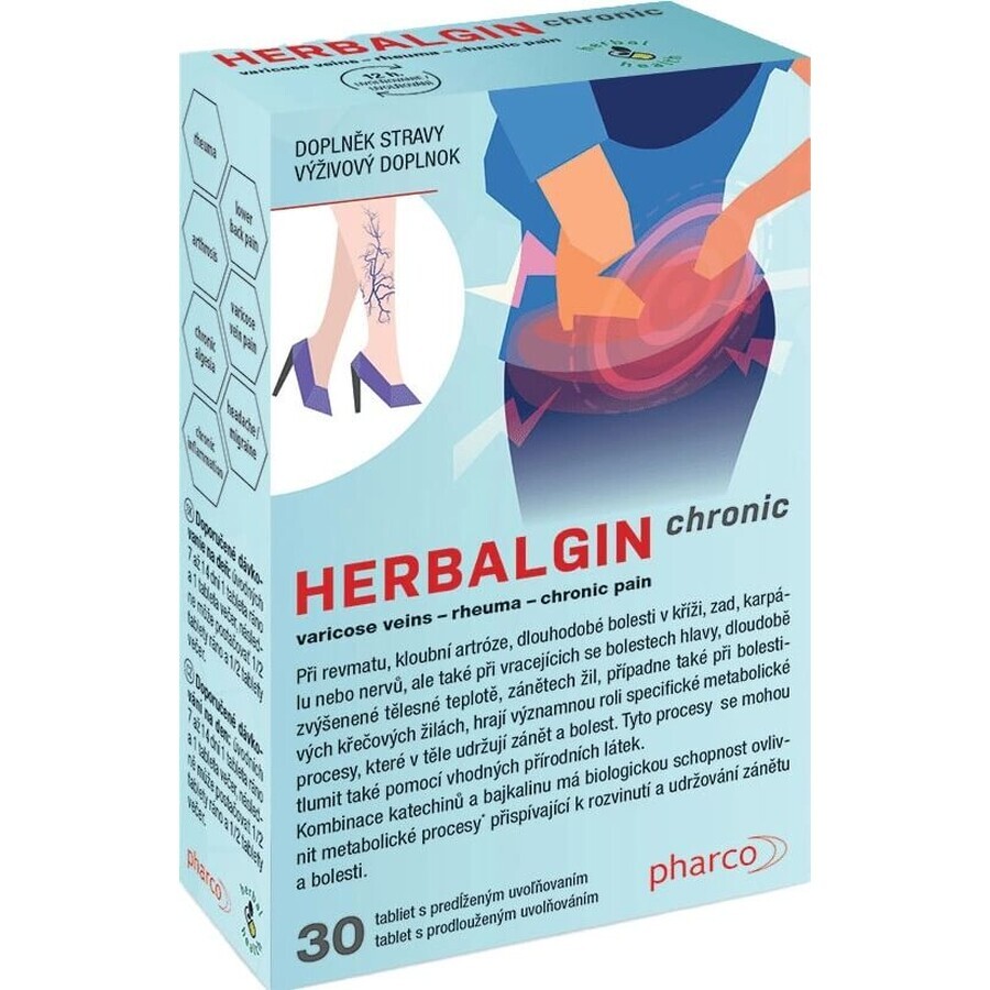 HERBALGIN chronic 1×30 tbl, food supplement for people with long-term inflammation in the body