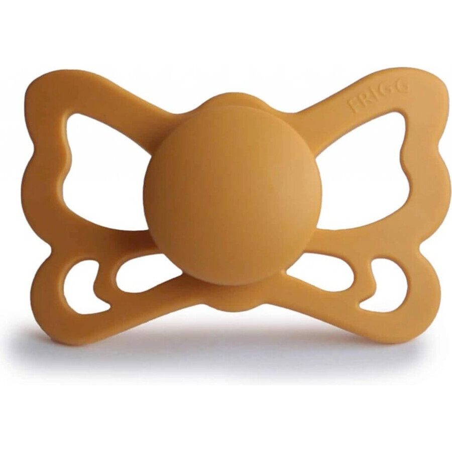 FRIGG Butterfly Succhietto anatomico in silicone Honey Gold, 0-6m 1×1 pz, succhietto in silicone