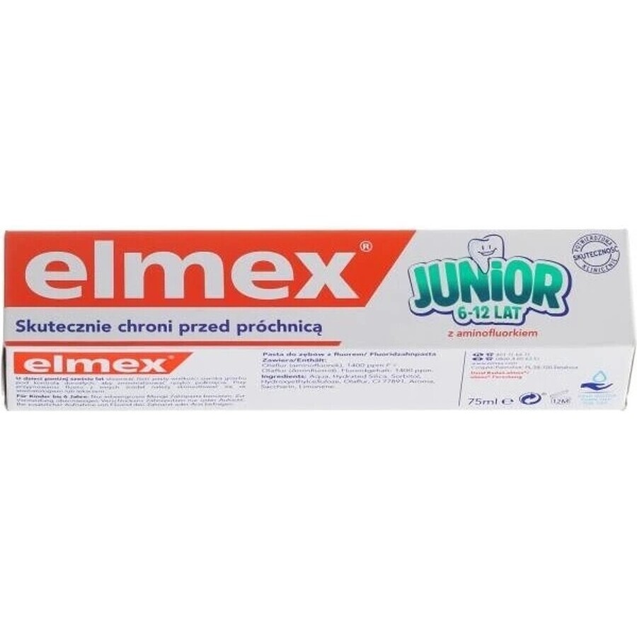 ELMEX JUNIOR PASTA DENTISTICA 1×75 ml, dentifricio per bambini