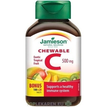 JAMIESON VITAMINA C 500 mg frutta tropicale 1×120 tbl, VITAMINA C, frutta tropicale