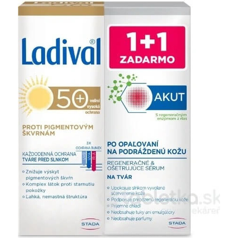 LADIVAL Akut Siero viso 1×50 ml, siero viso dopo l'esposizione al sole