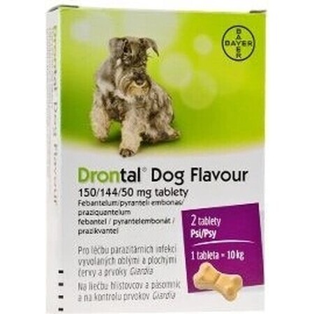 Drontal Dog Flavour 150/144/50 mg compresse 1×2 tbl, preparazione veterinaria