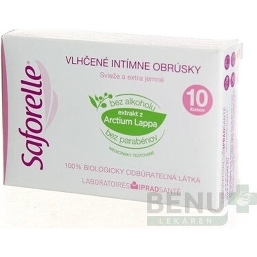 SAFORELLE INTIMA Doekjes 1×10 stuks, vochtige doekjes