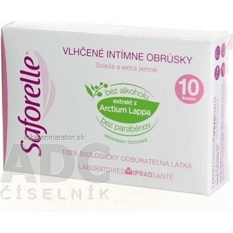 SAFORELLE INTIMA Doekjes 1×10 stuks, vochtige doekjes