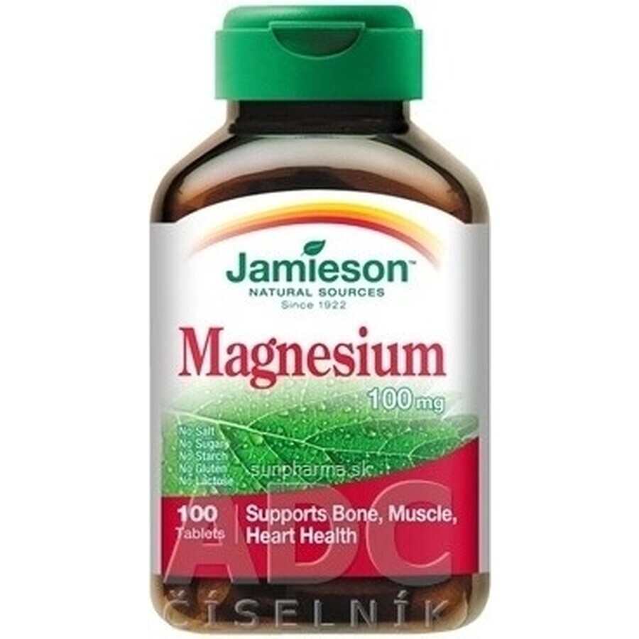 JAMIESON MAGNESIO 100 mg 1×100 tbl, magnesio