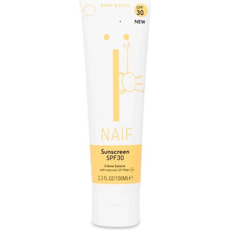 NAÏF Crème solaire protectrice SPF 30 pour enfants et bébés 1×100 ml, protection solaire pour enfants