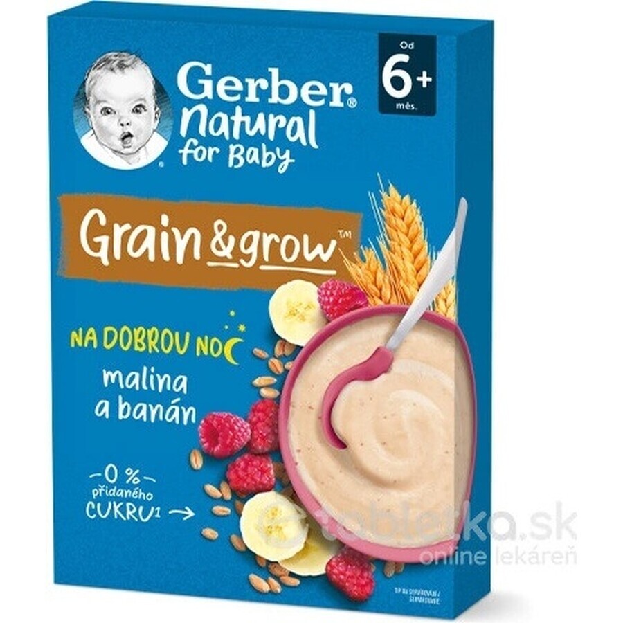 Gerber Natural Milk Porridge Weizen-Hafer 1×220 g, Himbeere und Banane (ab 6 Monaten)