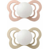 BIBS Couture chupete ortodóntico de caucho natural 2pcs 1×1 pcs - talla 2, blush night/vanilla night