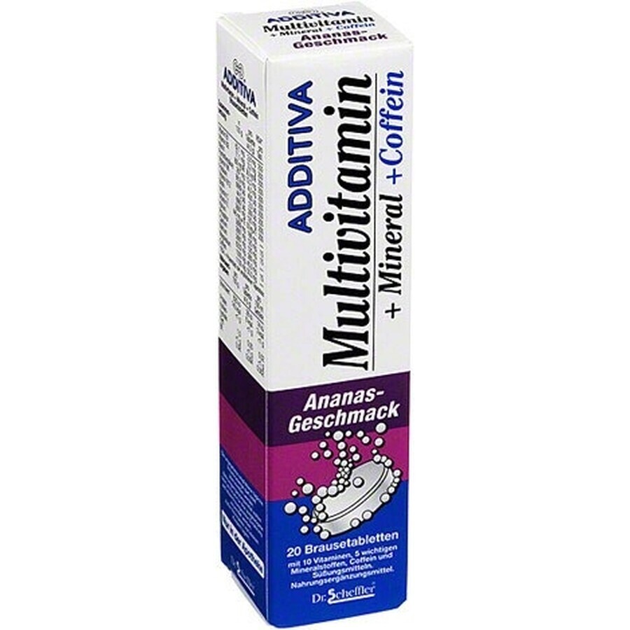 ADITIVO MULTIVITAMIN + Mineral, Cafeína, Piña 1×20 tbl, comprimidos efervescentes