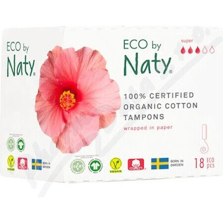 ECO BY NATY Tamponi da donna (18 pezzi) - super 1×18 pezzi