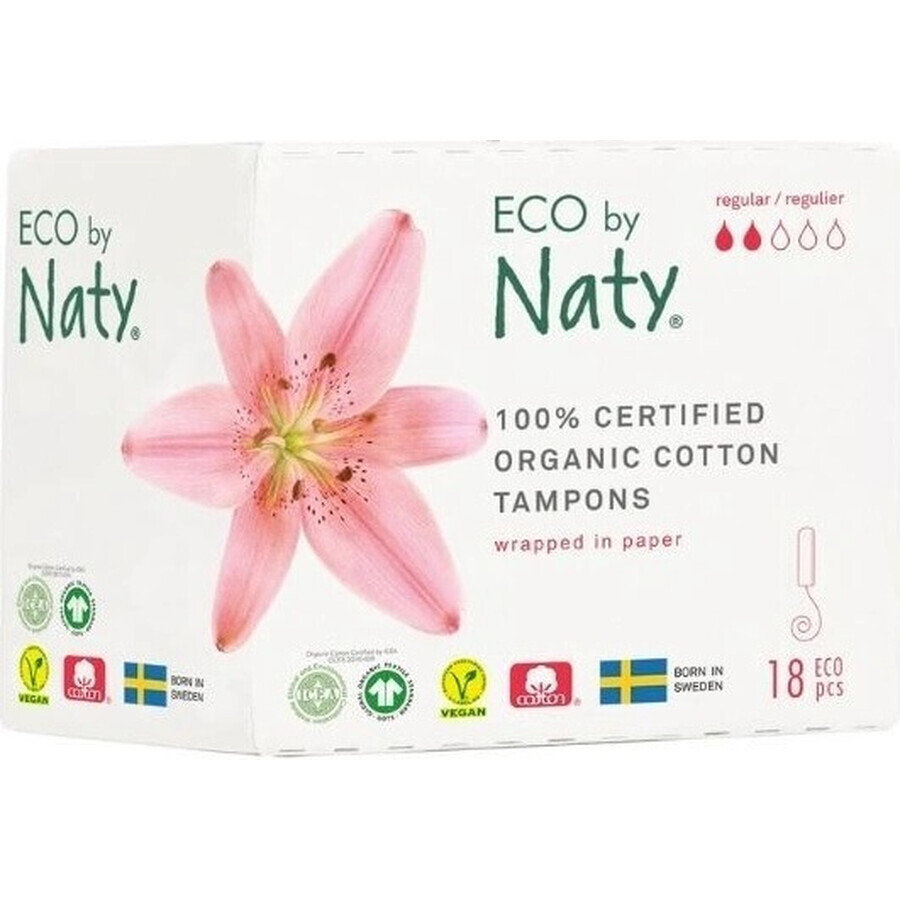 ECO BY NATY Tamponi da donna (18 pezzi) - super 1×18 pezzi