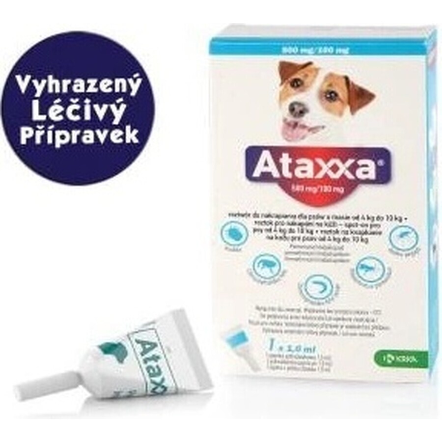 Ataxxa 500 mg/100 mg (cani da 4 kg a 10 kg) 1×1 ml, soluzione per cani