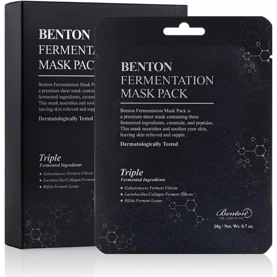 Benton Maschera di fermentazione Confezione 20 g * 10 fogli 1×20 g * 10 fogli