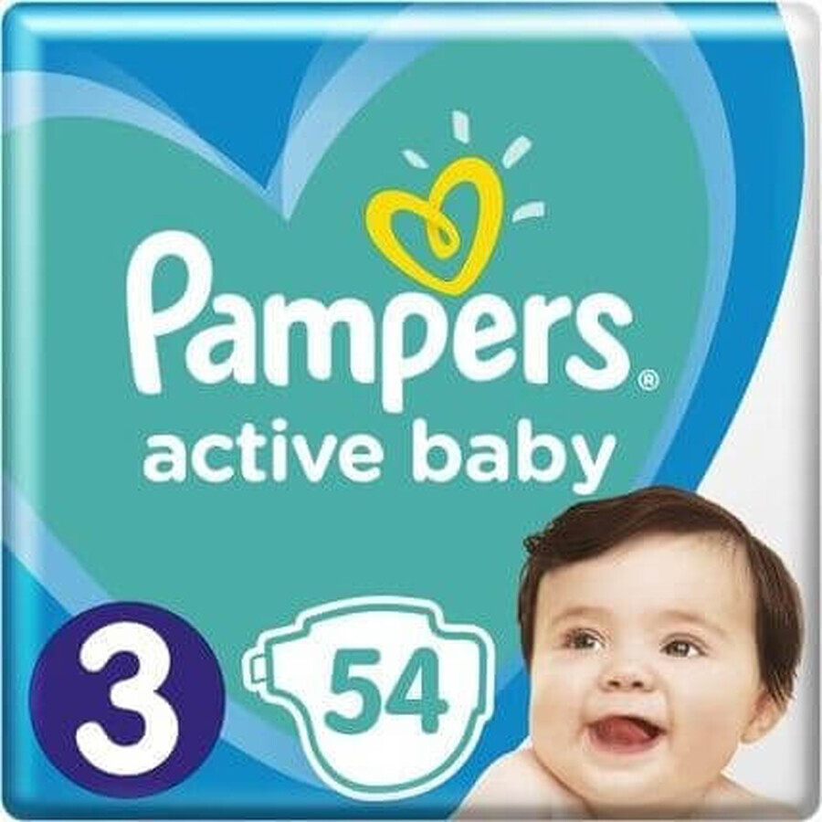 Pampers Active Baby MP S4+ 1×54 buc, mărimea S4+, scutece pentru copii