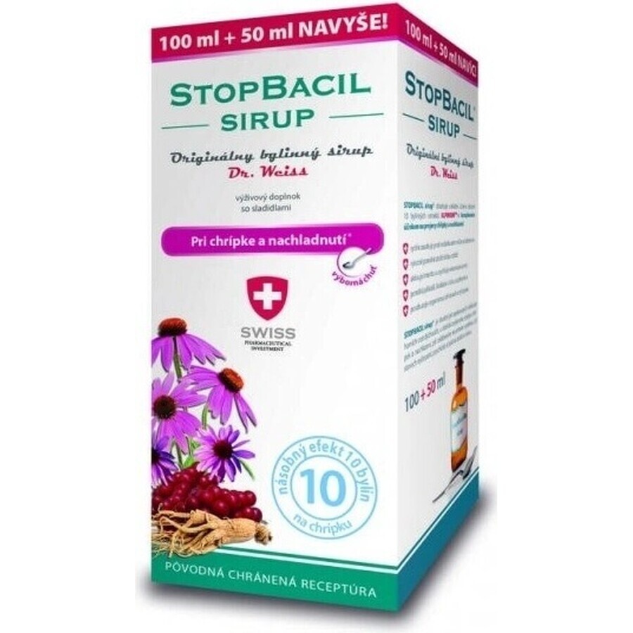 STOPBACIL Medical sciroppo per la tosse Dr Weiss 1×150 ml, sciroppo per la tosse