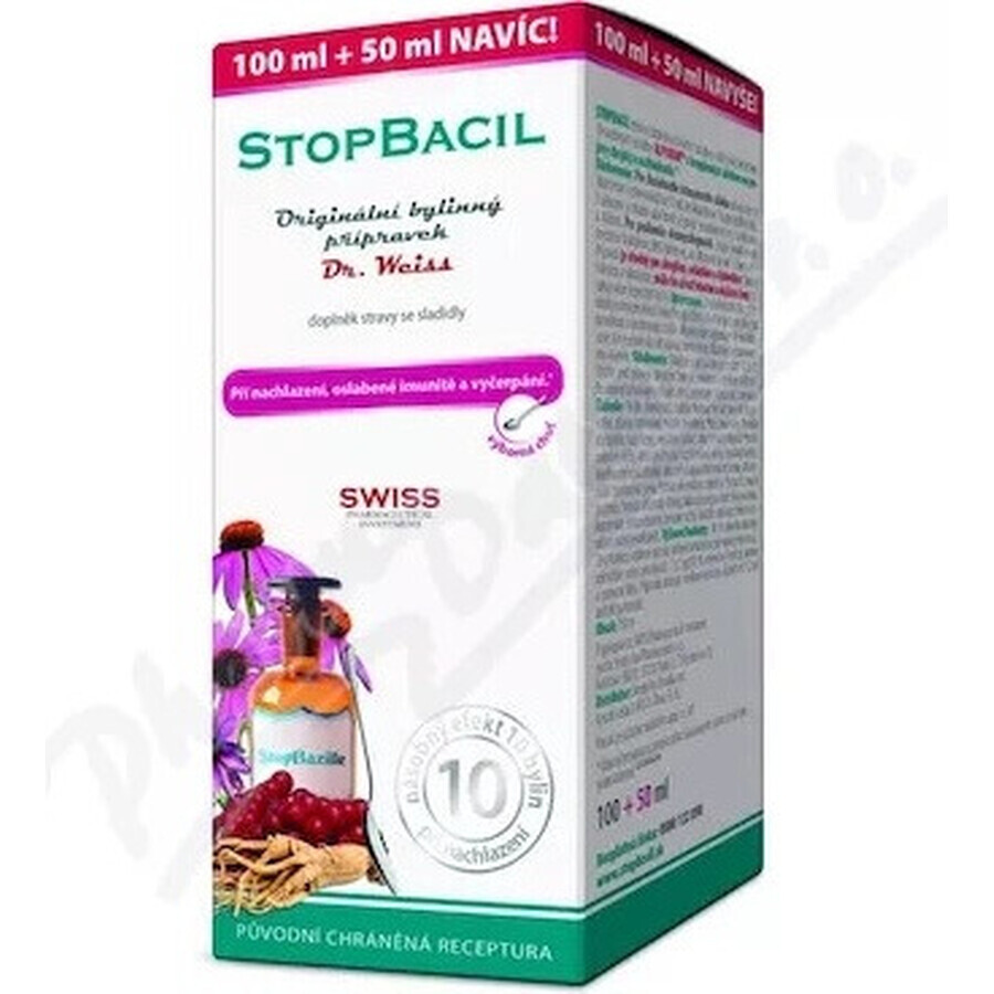 STOPBACIL Medical sciroppo per la tosse Dr Weiss 1×150 ml, sciroppo per la tosse