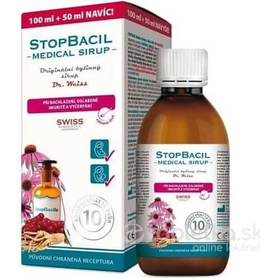 STOPBACIL Medical sciroppo per la tosse Dr Weiss 1×150 ml, sciroppo per la tosse