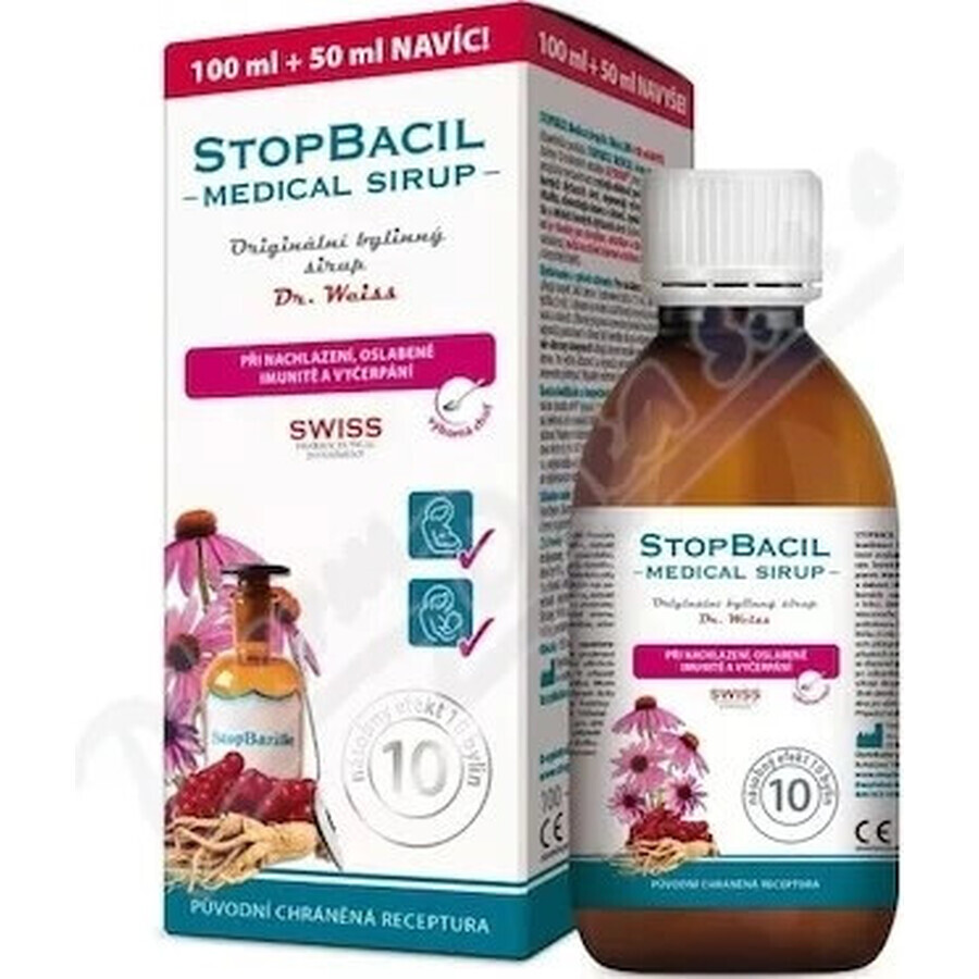 STOPBACIL Medical sciroppo per la tosse Dr Weiss 1×150 ml, sciroppo per la tosse