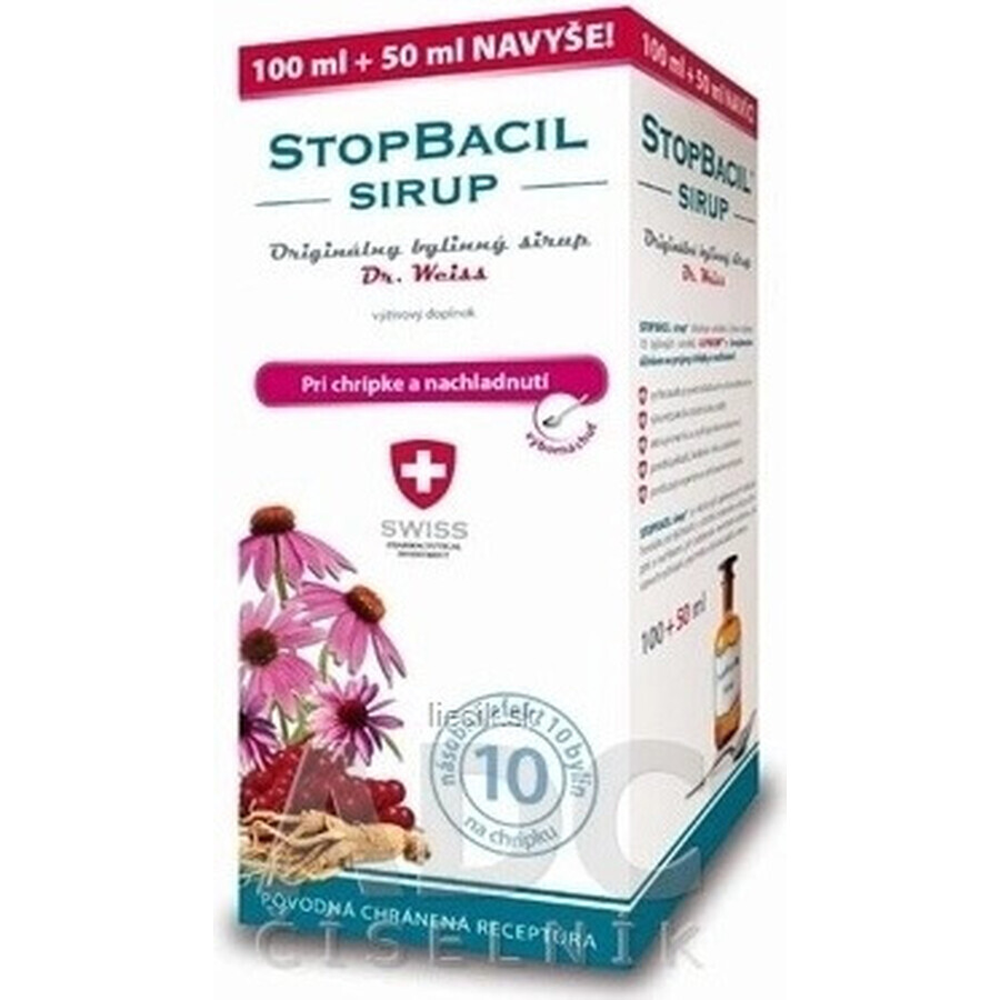 STOPBACIL Medical sciroppo per la tosse Dr Weiss 1×150 ml, sciroppo per la tosse