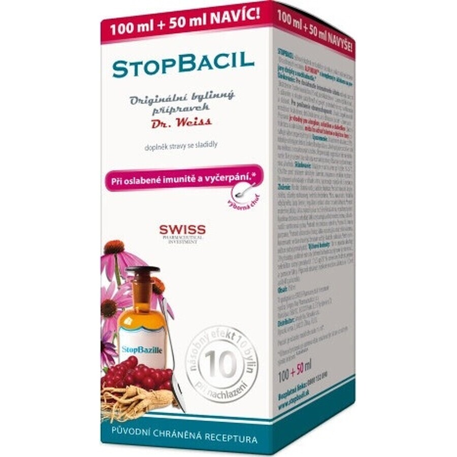 STOPBACIL Medical sciroppo per la tosse Dr Weiss 1×150 ml, sciroppo per la tosse