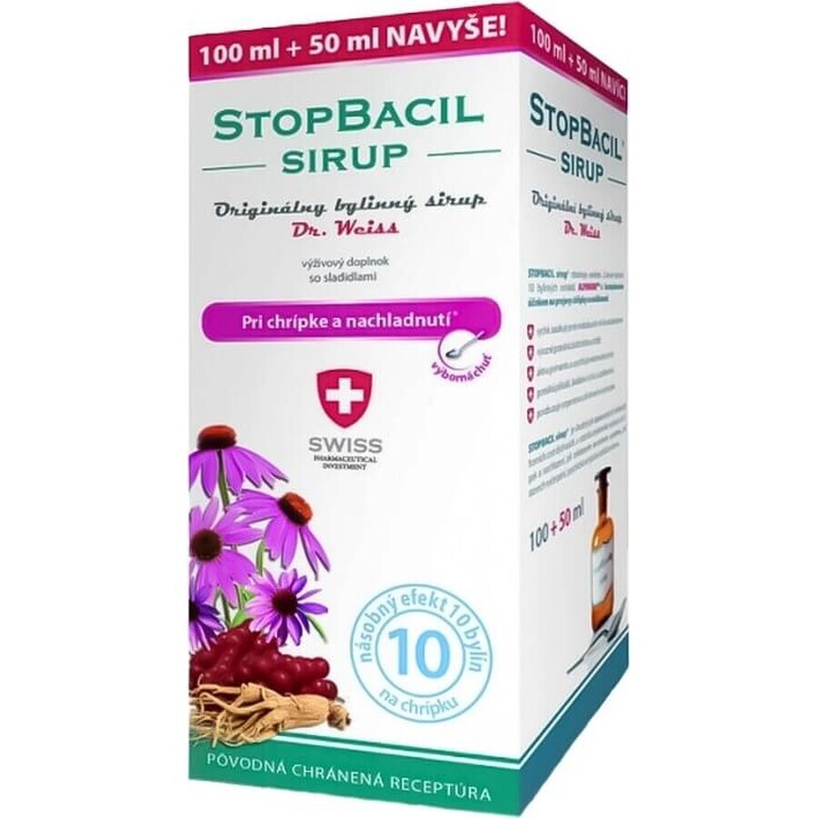 STOPBACIL Medical sciroppo per la tosse Dr Weiss 1×150 ml, sciroppo per la tosse