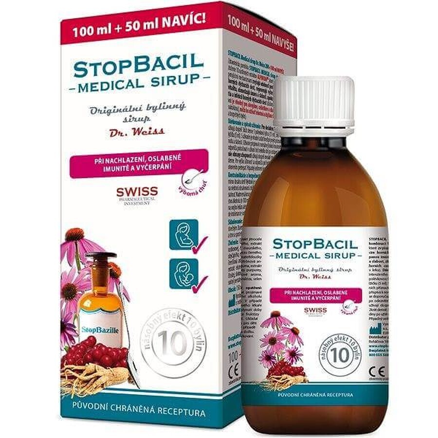 STOPBACIL Medical sciroppo per la tosse Dr Weiss 1×150 ml, sciroppo per la tosse