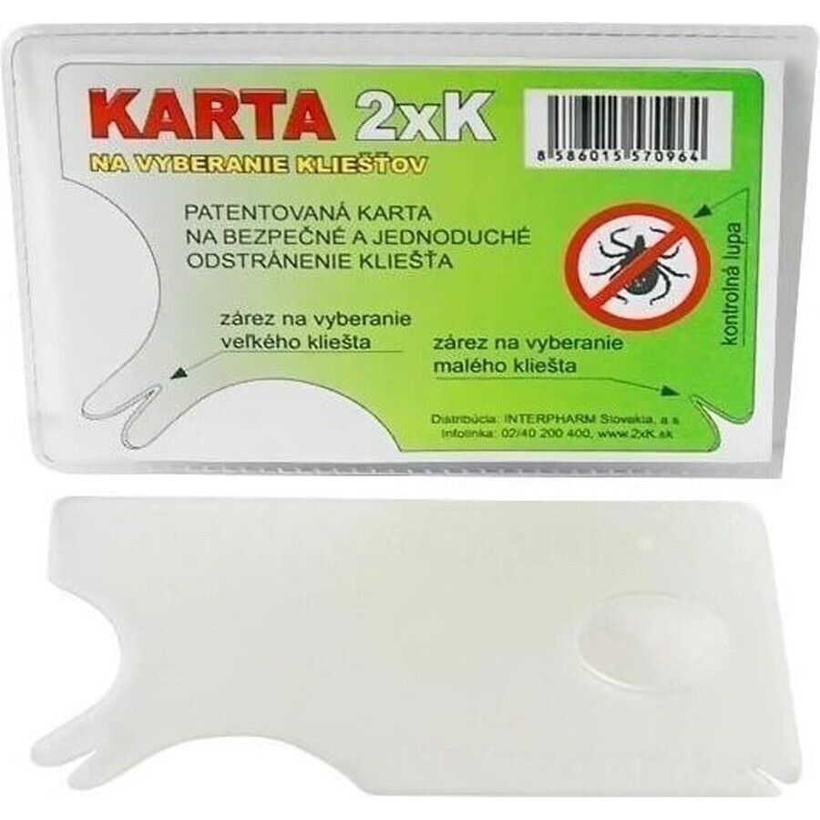 2xK TARJETA PARA ELIMINAR GARrapatas 1×1 ud, eliminación de garrapatas