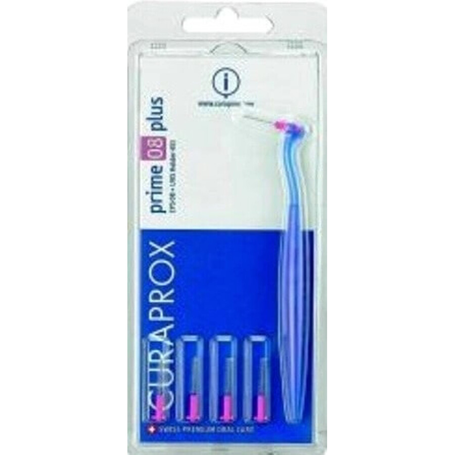 CURAPROX CPS 08 prime plus pink 1×1 set, brosses interdentaires 5 pcs + support UHS 451