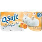 Hârtie igienică Q SOFT 3 straturi 1×8 bucăți, aromă de piersică