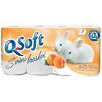 Hârtie igienică Q SOFT 3 straturi 1×8 bucăți, aromă de piersică