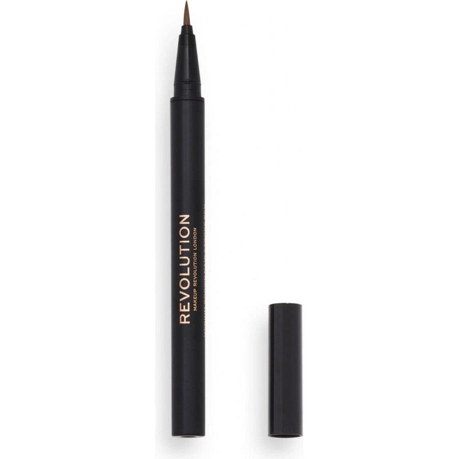 Revolution, Hair Stroke Brow Pen Medium Brown 1×0.50 ml, creion sprâncene