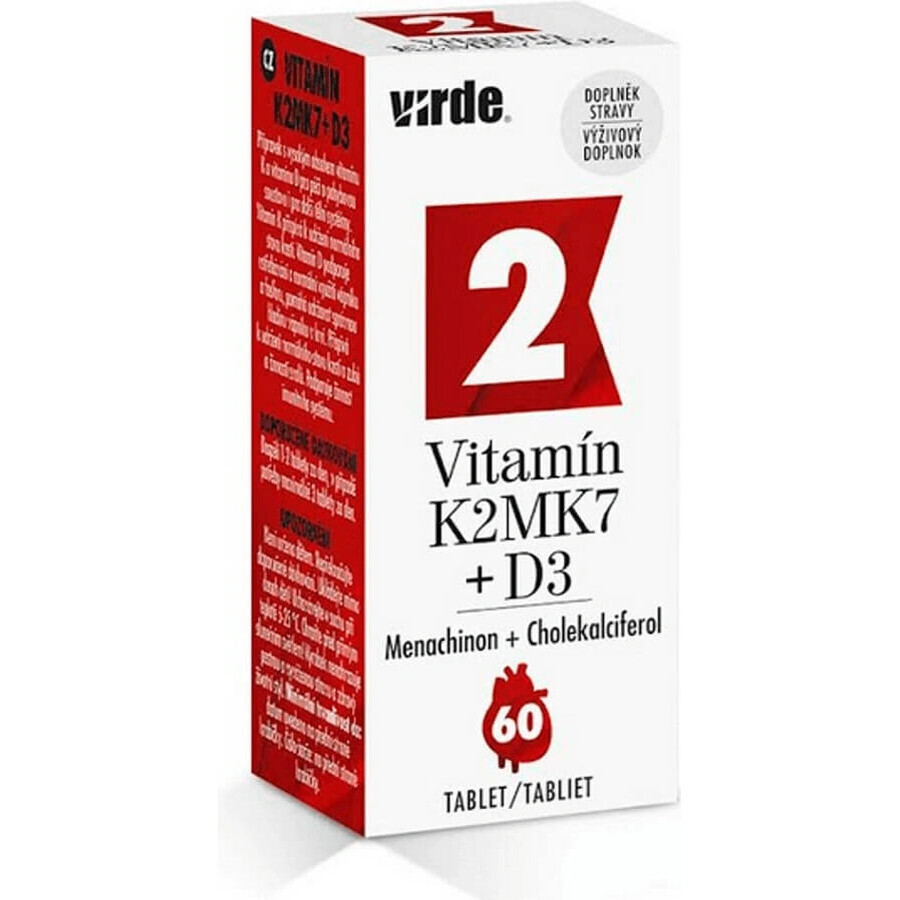 VIRDE VITAMINE VITAMINE K2 MK7 + D3 tbl 1x60 stuks