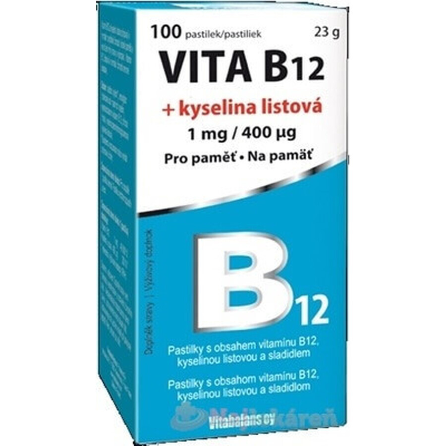 Vitabalans VITA B12 + foliumzuur 1×100 tbl, vitamine B12