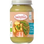 BABYBIO mazăre și cartofi bio cu somon 1×200 g, garnitură de legume bio