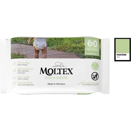 Moltex Pure & Nature EKO Salviette umidificate a base d'acqua 1×60 pz, salviette umidificate