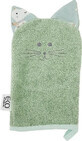 EKO Tovagliolo in cotone con orecchie di gatto verde oliva 20x15 cm 1&#215;1 pz, asciugamano per bambini