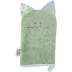 EKO Șervețel de bumbac cu urechi Cat Olive verde 20x15 cm 1×1 buc, prosop pentru copii