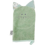 EKO Șervețel de bumbac cu urechi Cat Olive verde 20x15 cm 1×1 buc, prosop pentru copii