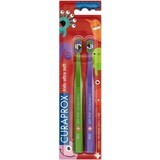 CURAPROX CS KIDs, brosse à dents DUO Edition 1×2 pcs, brosse à dents pour enfants