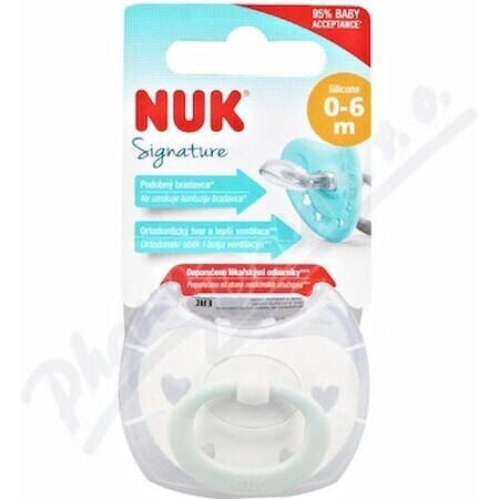 NUK Signature pacifier 0-6 m. CUTIE 1×1 pcs, pacifier