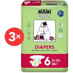 Muumi Baby 6 Junior 12-24 kg, monthly pack of organic diapers 1×108pcs, ECO Diapers