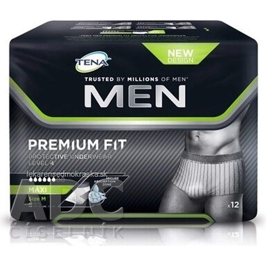 TENA Sous-vêtements de protection pour hommes Niveau 4 M 1×12 pièces, sous-vêtements