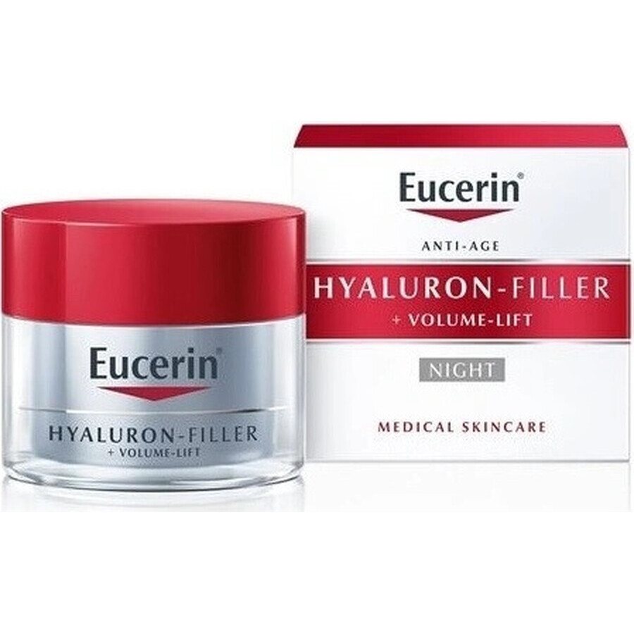 Eucerin HYALURON-FILLER+Volume-Lift Crema de Noche 1×50 ml, Antienvejecimiento