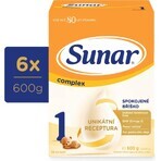 Sunar Complex 1 6×600 g, lapte pentru sugari, de la naștere