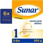 Sunar Complex 1 6×600 g, lapte pentru sugari, de la naștere