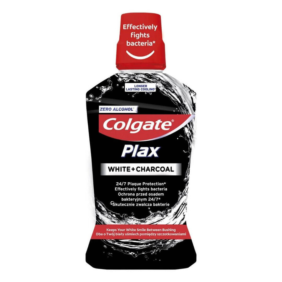 Plax White Charcoal collutorio zero alcol, 500 ml, Colgate