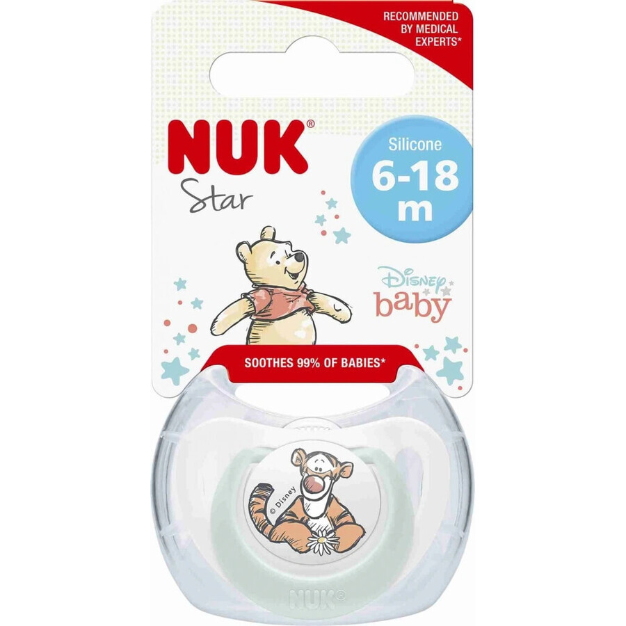 Pacifier NUK Star DISNEY Macko Pooh 6-18m. box 1×1pc, pacifier, 6-18m