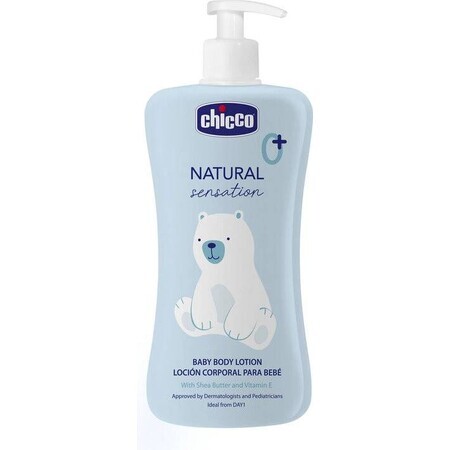 CHICCO Natural Sensation bodymilk met sheaboter en vitamine E 500ml, 0m+ 1×500ml, bodymilk voor kinderen