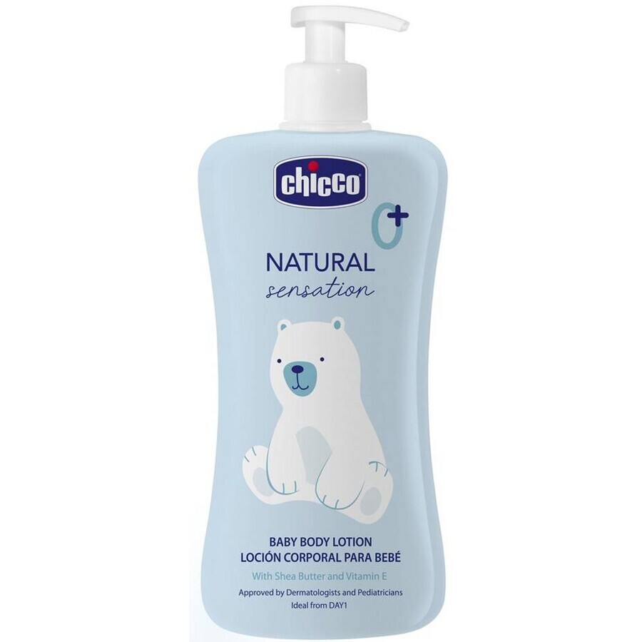 CHICCO Natural Sensation bodymilk met sheaboter en vitamine E 500ml, 0m+ 1×500ml, bodymilk voor kinderen